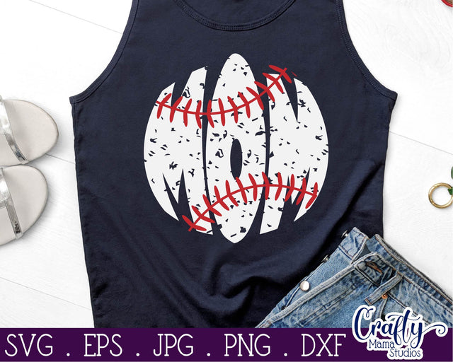 Baseball Mom Svg - Distressed Baseball SVG Crafty Mama Studios 