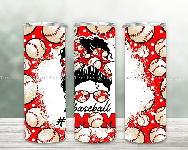 Baseball Mom Tumbler Sublimation Design Download, Seamless 20oz Skinny Tumbler Design PNG, Tumbler Wrap PNG, Cheer Mom, Momlife Tumlber PNG Sublimation ToriDesigns 