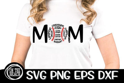 Baseball Mom - Words - SVG - DXF - EPS - PNG SVG On the Beach Boutique 