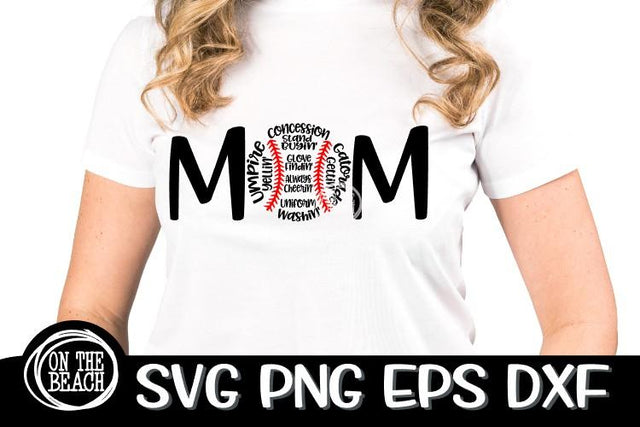 Baseball Mom - Words - SVG - DXF - EPS - PNG SVG On the Beach Boutique 