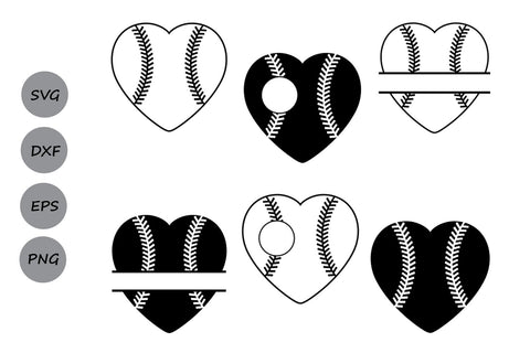 Baseball Monogram| Baseball Heart SVG Cut Files SVG CosmosFineArt 