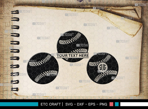 Baseball Monogram, Baseball SVG Cut Files, Baseball Silhouette, Softball Svg, Sports Svg, Sports Balls Svg, Baseball Svg, SB00101 SVG ETC Craft 