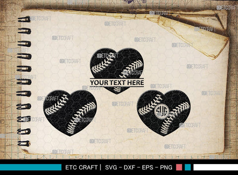 Baseball Monogram, Baseball SVG Cut Files, Baseball Silhouette, Softball Svg, Sports Svg, Sports Balls Svg, Baseball Svg, SB00101 SVG ETC Craft 