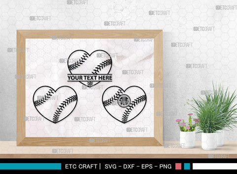 Baseball Monogram, Baseball SVG Cut Files, Baseball Silhouette, Softball Svg, Sports Svg, Sports Balls Svg, Baseball Svg, SB00101 SVG ETC Craft 