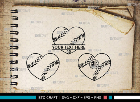 Baseball Monogram, Baseball SVG Cut Files, Baseball Silhouette, Softball Svg, Sports Svg, Sports Balls Svg, Baseball Svg, SB00101 SVG ETC Craft 