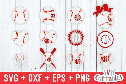 Baseball Monogram Frames SVG Svg Cuttables 