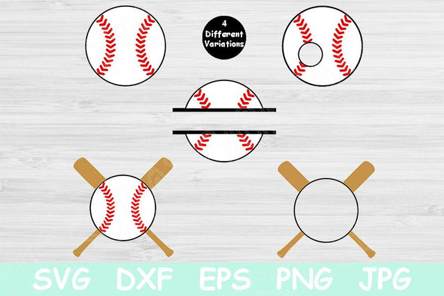 Baseball Monogram Svg, Baseball Png, Baseball Bat Svg Files for Cricut, Baseball Svg Designs for Silhouette, Split Baseball Vector Cut Files SVG TiffsCraftyCreations 