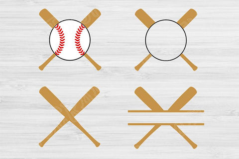 Baseball Monogram Svg, Baseball Png, Baseball Bat Svg Files for Cricut, Baseball Svg Designs for Silhouette, Split Baseball Vector Cut Files SVG TiffsCraftyCreations 