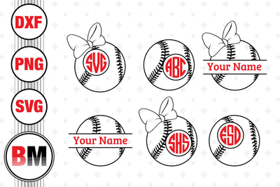 Baseball Monogram SVG, PNG, DXF Files SVG BMDesign 