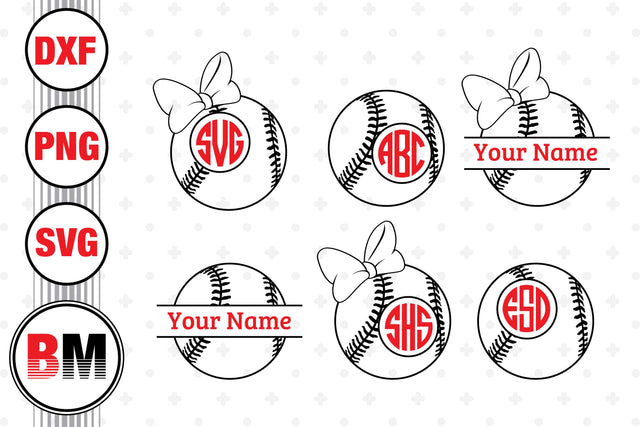 Baseball Monogram SVG, PNG, DXF Files SVG BMDesign 