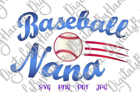 Baseball Nana Sign Print & Cut File SVG Digitals by Hanna 