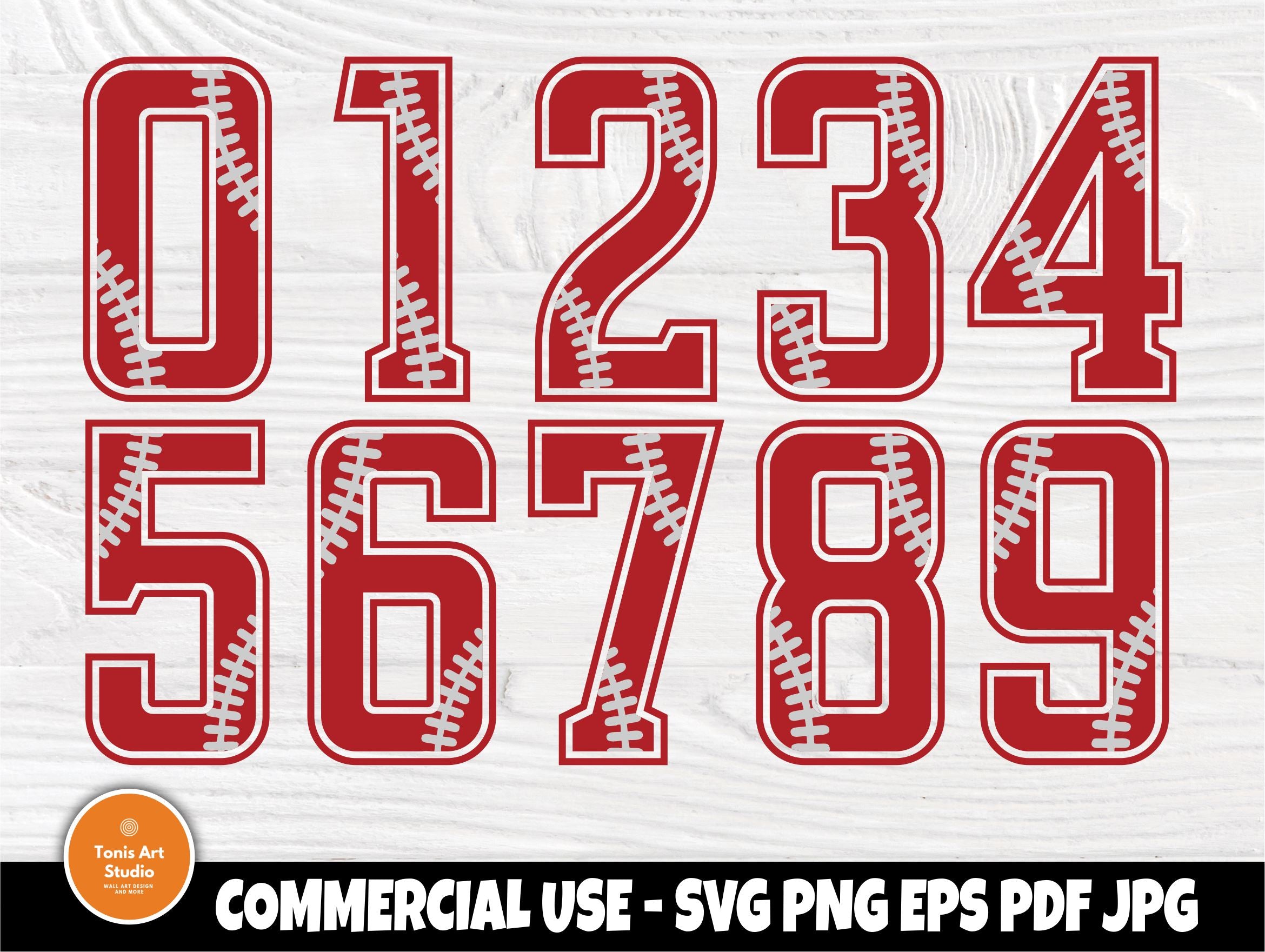 Baseball Numbers SVG Cut Files, Softball Svg Files - So Fontsy