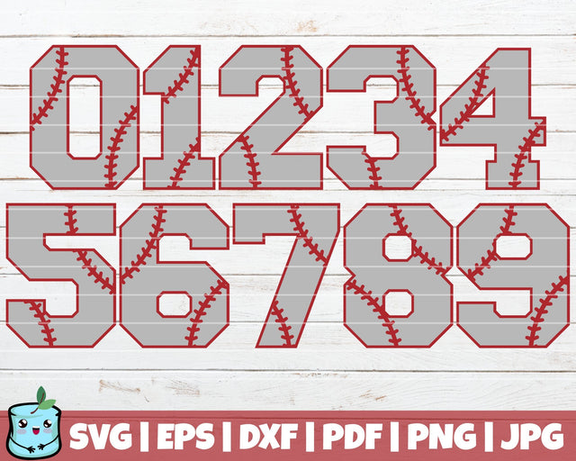 Baseball Numbers SVG MintyMarshmallows 