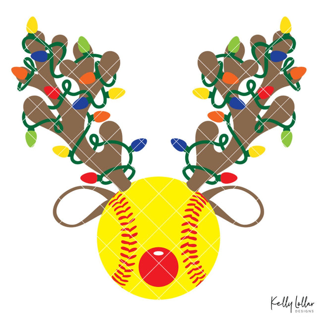 Baseball or Softball Reindeer SVG Kelly Lollar Designs 