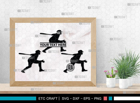 Baseball Player Monogram, Baseball Player Silhouette, Baseball Player SVG, Baseball Svg, Sports Svg, Softball Svg, SB00102 SVG ETC Craft 