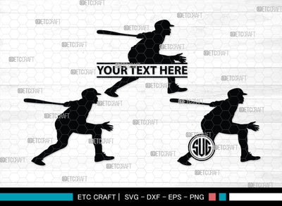 Baseball Player Monogram, Baseball Player Silhouette, Baseball Player SVG, Baseball Svg, Sports Svg, Softball Svg, SB00102 SVG ETC Craft 