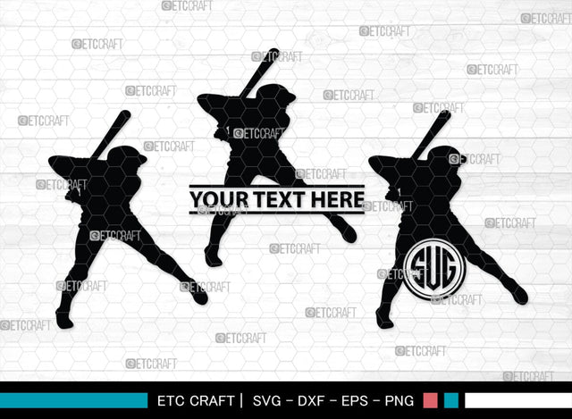 Baseball Player Monogram, Baseball Player Silhouette, Baseball Player SVG, Baseball Svg, Sports Svg, Softball Svg, SB00102 SVG ETC Craft 
