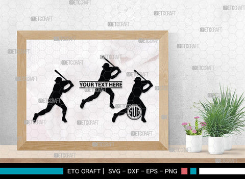 Baseball Player Monogram, Baseball Player Silhouette, Baseball Player SVG, Baseball Svg, Sports Svg, Softball Svg, SB00102 SVG ETC Craft 