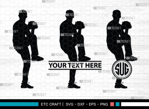 Baseball Player Monogram, Baseball Player Silhouette, Baseball Player SVG, Baseball Svg, Sports Svg, Softball Svg, SB00102 SVG ETC Craft 