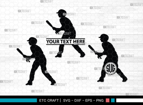 Baseball Player Monogram, Baseball Player Silhouette, Baseball Player SVG, Baseball Svg, Sports Svg, Softball Svg, SB00102 SVG ETC Craft 