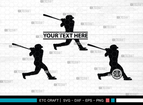 Baseball Player Monogram, Baseball Player Silhouette, Baseball Player SVG, Baseball Svg, Sports Svg, Softball Svg, SB00102 SVG ETC Craft 