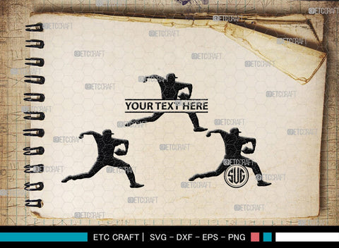 Baseball Player Monogram, Baseball Player Silhouette, Baseball Player SVG, Baseball Svg, Sports Svg, Softball Svg, SB00102 SVG ETC Craft 