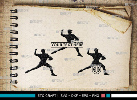 Baseball Player Monogram, Baseball Player Silhouette, Baseball Player SVG, Baseball Svg, Sports Svg, Softball Svg, SB00102 SVG ETC Craft 