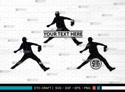 Baseball Player Monogram, Baseball Player Silhouette, Baseball Player SVG, Baseball Svg, Sports Svg, Softball Svg, SB00102 SVG ETC Craft 