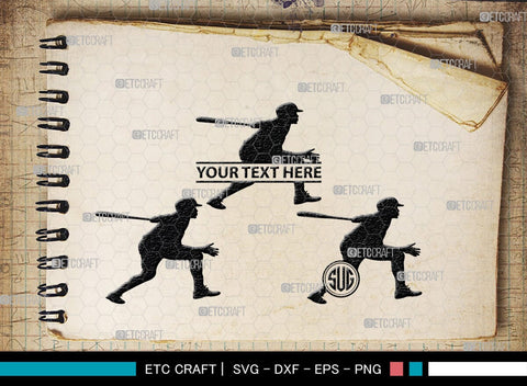 Baseball Player Monogram, Baseball Player Silhouette, Baseball Player SVG, Baseball Svg, Sports Svg, Softball Svg, SB00102 SVG ETC Craft 