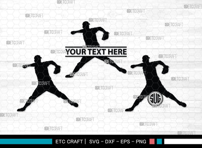 Baseball Player Monogram, Baseball Player Silhouette, Baseball Player SVG, Baseball Svg, Sports Svg, Softball Svg, SB00102 SVG ETC Craft 