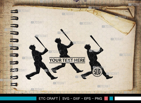 Baseball Player Monogram, Baseball Player Silhouette, Baseball Player SVG, Baseball Svg, Sports Svg, Softball Svg, SB00102 SVG ETC Craft 