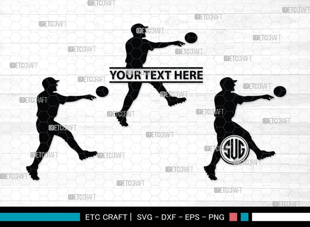 Baseball Player Monogram, Baseball Player Silhouette, Baseball Player SVG, Baseball Svg, Sports Svg, Softball Svg, SB00102 SVG ETC Craft 