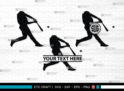 Baseball Player Monogram, Baseball Player Silhouette, Baseball Player SVG, Baseball Svg, Sports Svg, Softball Svg, SB00102 SVG ETC Craft 