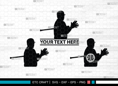 Baseball Player Monogram, Baseball Player Silhouette, Baseball Player SVG, Baseball Svg, Sports Svg, Softball Svg, SB00102 SVG ETC Craft 