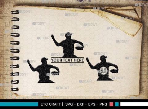 Baseball Player Monogram, Baseball Player Silhouette, Baseball Player SVG, Baseball Svg, Sports Svg, Softball Svg, SB00102 SVG ETC Craft 