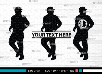 Baseball Player Monogram, Baseball Player Silhouette, Baseball Player SVG, Baseball Svg, Sports Svg, Softball Svg, SB00102 SVG ETC Craft 