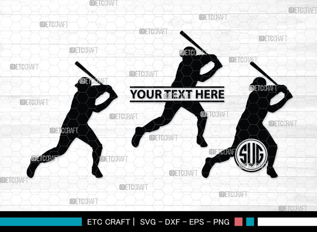 Baseball Player Monogram, Baseball Player Silhouette, Baseball Player SVG, Baseball Svg, Sports Svg, Softball Svg, SB00102 SVG ETC Craft 