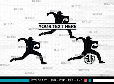 Baseball Player Monogram, Baseball Player Silhouette, Baseball Player SVG, Baseball Svg, Sports Svg, Softball Svg, SB00102 SVG ETC Craft 