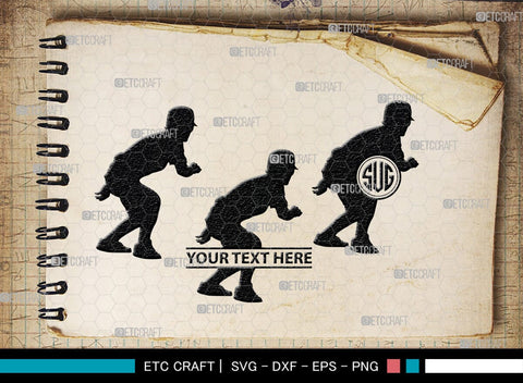 Baseball Player Monogram, Baseball Player Silhouette, Baseball Player SVG, Baseball Svg, Sports Svg, Softball Svg, SB00102 SVG ETC Craft 