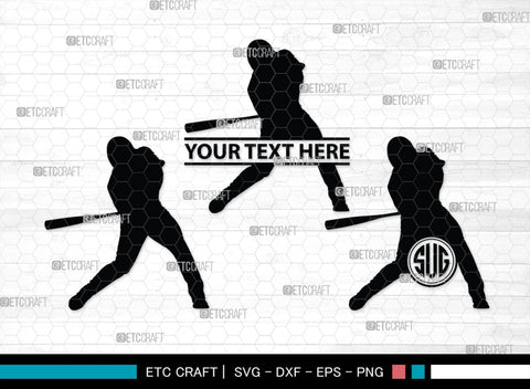 Baseball Player Monogram, Baseball Player Silhouette, Baseball Player SVG, Baseball Svg, Sports Svg, Softball Svg, SB00102 SVG ETC Craft 