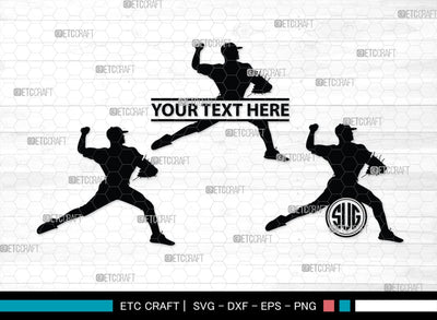 Baseball Player Monogram, Baseball Player Silhouette, Baseball Player SVG, Baseball Svg, Sports Svg, Softball Svg, SB00102 SVG ETC Craft 