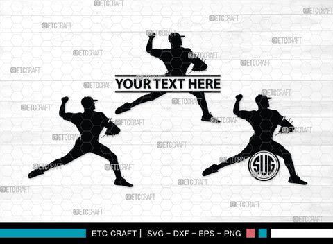 Baseball Player Monogram, Baseball Player Silhouette, Baseball Player SVG, Baseball Svg, Sports Svg, Softball Svg, SB00102 SVG ETC Craft 