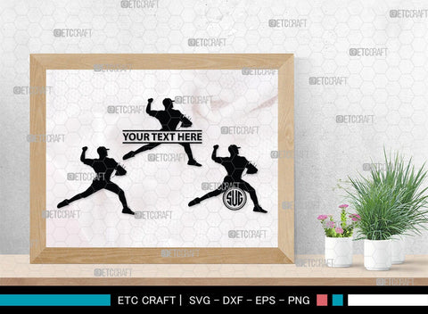 Baseball Player Monogram, Baseball Player Silhouette, Baseball Player SVG, Baseball Svg, Sports Svg, Softball Svg, SB00102 SVG ETC Craft 