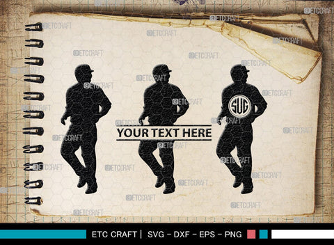 Baseball Player Monogram, Baseball Player Silhouette, Baseball Player SVG, Baseball Svg, Sports Svg, Softball Svg, SB00102 SVG ETC Craft 