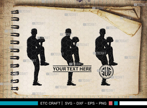 Baseball Player Monogram, Baseball Player Silhouette, Baseball Player SVG, Baseball Svg, Sports Svg, Softball Svg, SB00102 SVG ETC Craft 