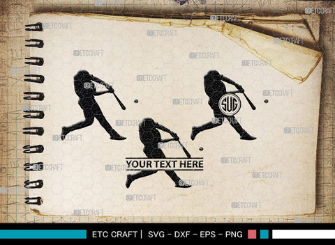 Baseball Player Monogram, Baseball Player Silhouette, Baseball Player SVG, Baseball Svg, Sports Svg, Softball Svg, SB00102 SVG ETC Craft 