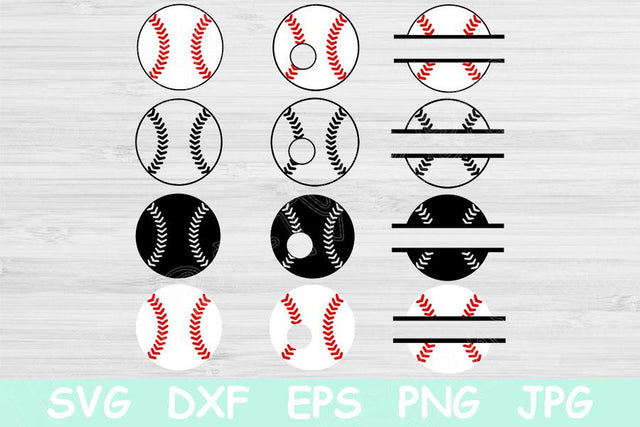 Baseball Png, Baseball Vector, Baseball Monogram Svg Files for Cricut, Baseball Svg Designs for Silhouette, Split Baseball Sports Bundle Dxf SVG TiffsCraftyCreations 