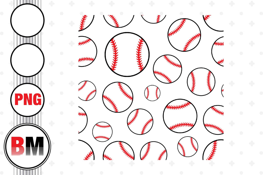 Baseball Seamless Pattern PNG Files - So Fontsy