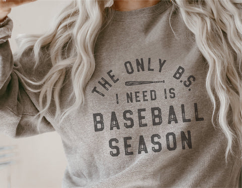 Baseball Season Svg, The Only BS I need Svg, Baseball Mom Svg, Baseball Life Png, Svg Png Dxf Eps Ai, Cricut Cut Files, Silhouette, Sister SVG Midday SVG 