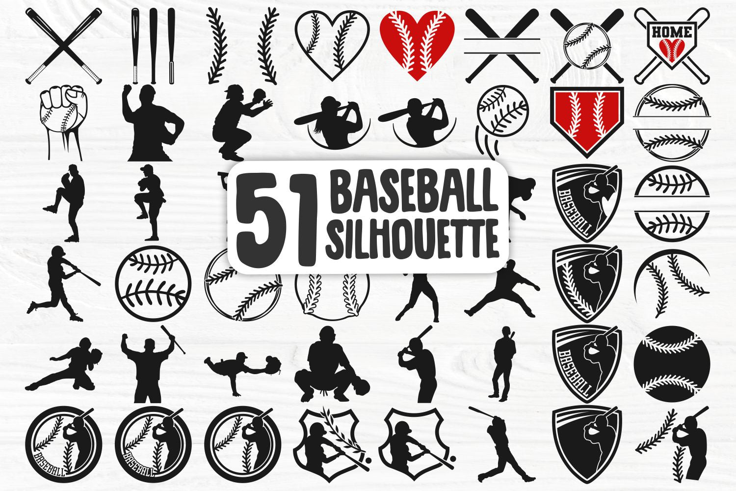 Baseball Silhouette, Baseball Clipart